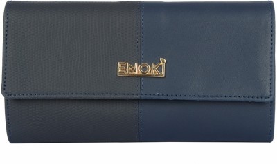ENOKI Women Casual Blue Artificial Leather Wallet(6 Card Slots)