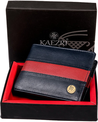KAEZRI Men Casual, Formal, Formal, Travel, Trendy Blue Genuine Leather Wallet(8 Card Slots)