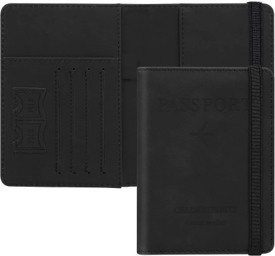 Eopzo Men & Women Black Genuine Leather Card Holder(6 Card Slots)