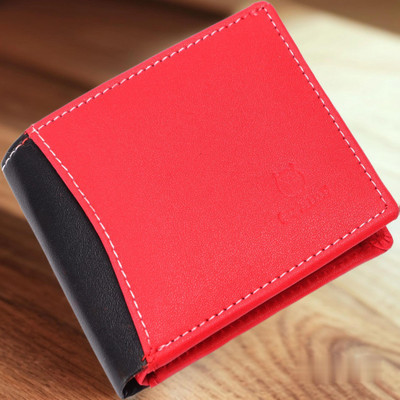 ELYVA Men Casual Red Artificial Leather Wallet(5 Card Slots)