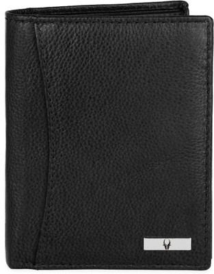 WILDHORN Men Casual Black Genuine Leather Wallet(11 Card Slots)