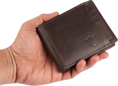 Keviv Men Casual, Formal, Travel Brown Genuine Leather Wallet(10 Card Slots)