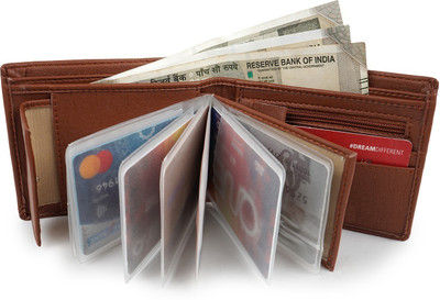 DENNY BLACQ Men Tan Artificial Leather Wallet(8 Card Slots)
