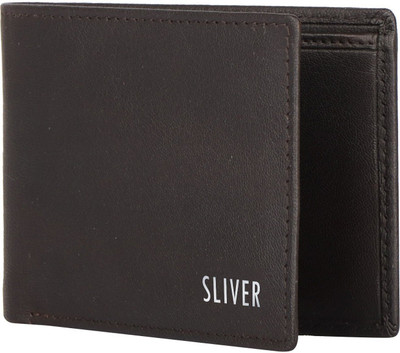 Sliver Men Casual Brown Genuine Leather Wallet(6 Card Slots)