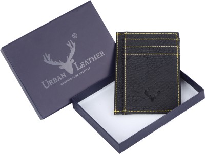 URBAN LEATHER Men Casual, Formal Black Genuine Leather Money Clip(6 Card Slots)