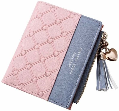 SYGA Women Evening/Party Pink, Blue Artificial Leather Wallet(5 Card Slots)