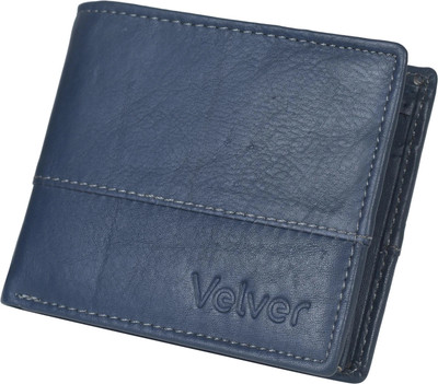 Velver Men Casual, Formal Blue Genuine Leather Wallet(9 Card Slots)