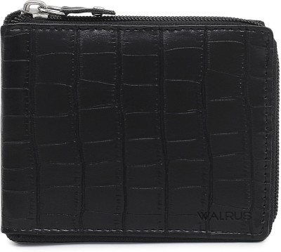 Walrus Men Casual Black Artificial Leather Wallet(4 Card Slots)