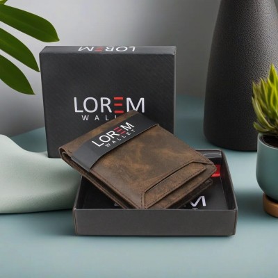 LOREM Men Casual Brown Artificial Leather Wallet(9 Card Slots)