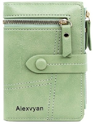 AlexVyan Women Casual, Ethnic, Evening/Party, Formal, Travel, Trendy Green Genuine Leather Wallet(12 Card Slots)