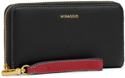 Miraggio Women Black Artificial Leather Wallet(4 Card Slots)