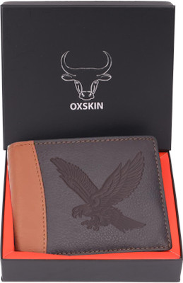 oxskin Men Formal Brown Genuine Leather Wallet(8 Card Slots)