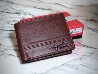 VENISON Men Casual, Evening/Party Brown Artificial Leather Wallet(8 Card Slots)