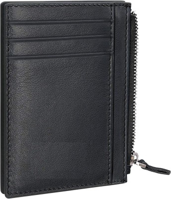 CONTACTS Men Casual, Formal, Trendy Black Genuine Leather Wallet(7 Card Slots)