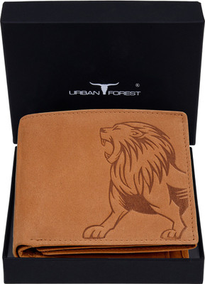 URBAN FOREST Men Casual Brown Genuine Leather Wallet(6 Card Slots)