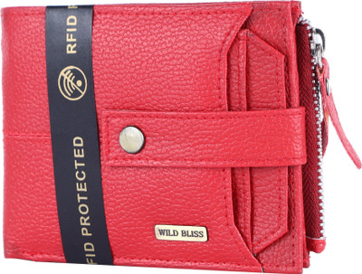 GO HIDE Men Casual Red Artificial Leather Wallet(14 Card Slots)