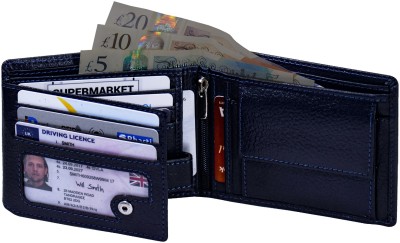 Cotnis Men & Women Trendy, Formal, Travel Blue Genuine Leather Wallet(10 Card Slots)