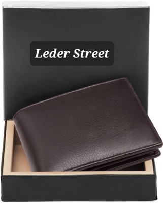 Leder Street Men Formal, Travel Brown Genuine Leather Wallet(9 Card Slots)