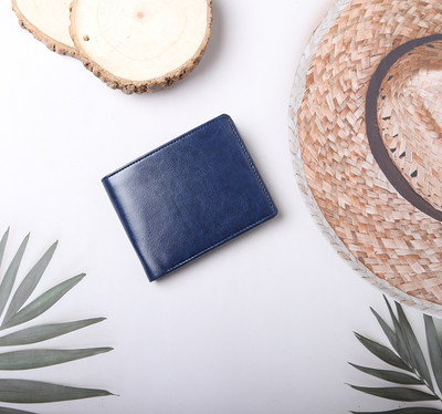 HENEDA Men Formal Blue Artificial Leather Wallet(5 Card Slots)