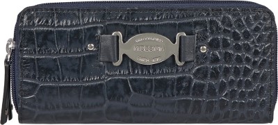 HIDESIGN Women Casual Blue Genuine Leather Wallet(8 Card Slots)