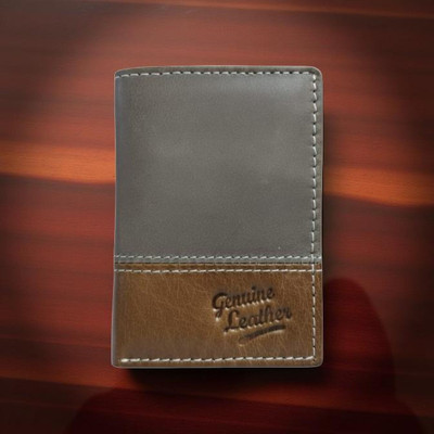 FANCYLEATHER Men Casual Brown Genuine Leather Wallet(6 Card Slots)