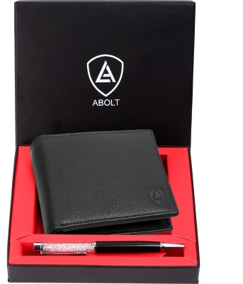 Abolt Men Casual, Formal, Travel, Trendy, Evening/Party Black Genuine Leather Wallet(8 Card Slots)