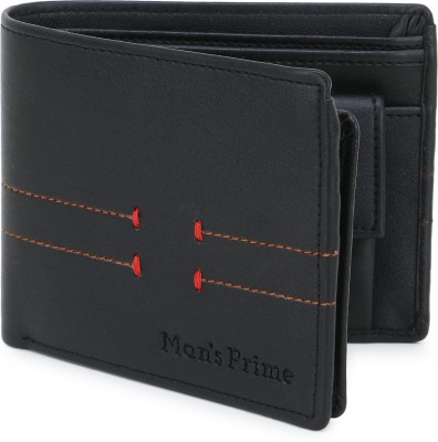 mans prime Men Black Artificial Leather Wallet(3 Card Slots)