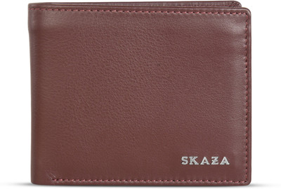 SKAZA Men Formal Brown Genuine Leather Wallet(9 Card Slots)