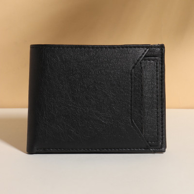 SunShopping Men Black Artificial Leather, Fabric Wallet(7 Card Slots)