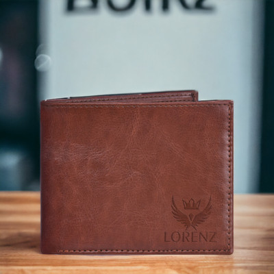 LORENZ Men Casual Brown Artificial Leather Wallet(8 Card Slots)