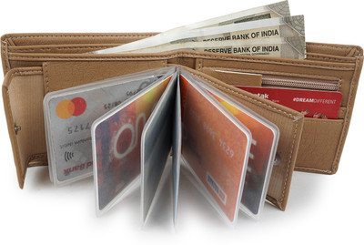 DENNY BLACQ Men Casual Beige Artificial Leather Wallet(8 Card Slots)