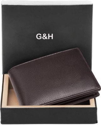 GH Men Formal, Travel Brown Genuine Leather Wallet(10 Card Slots)