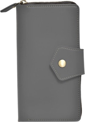 Vorak Ahimsa Women Formal Grey Artificial Leather Wallet(5 Card Slots, Pack of 2)