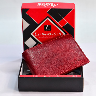 eXcorio Men Casual, Evening/Party Red Genuine Leather Wallet(7 Card Slots)