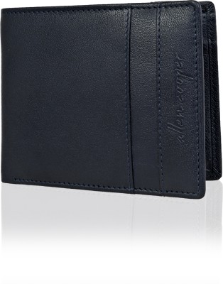 Allen Cooper Men Blue Genuine Leather Wallet(7 Card Slots)