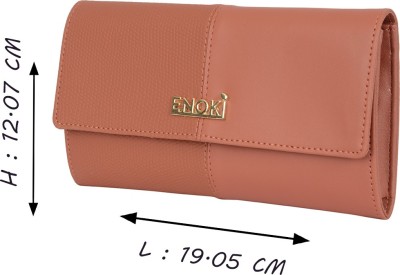 ENOKI Women Casual Tan Artificial Leather Wallet(6 Card Slots)