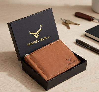 RARE BULL Men & Women Formal Tan Genuine Leather Card Holder(8 Card Slots)