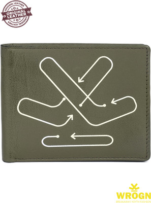WROGN Men Casual Khaki Genuine Leather Wallet(4 Card Slots)