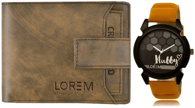 LOREM Men Casual, Formal Brown Artificial Leather Wallet(7 Card Slots, Pack of 2)