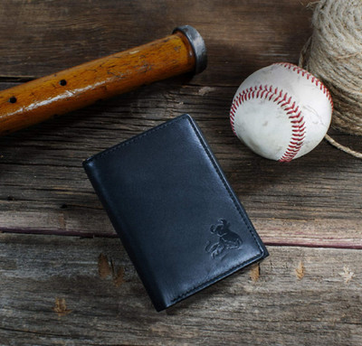 CONTACTS Men Casual Black Genuine Leather Wallet(6 Card Slots)