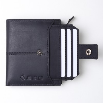 Jungler Men & Women Casual, Trendy, Travel Black Genuine Leather Wallet(11 Card Slots)