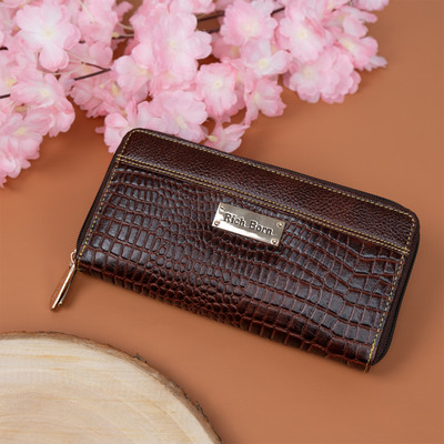 Rich Born Women Trendy Brown Genuine Leather Wallet
