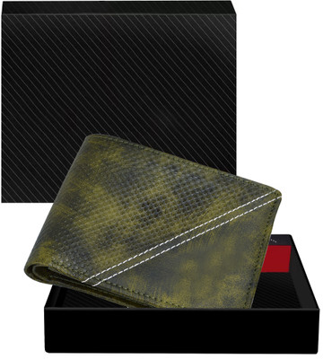LoyalNest Men Casual, Evening/Party, Formal Green Artificial Leather Wallet(4 Card Slots)