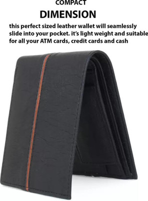 ROCKZONE Men Formal Black Artificial Leather Wallet(3 Card Slots)