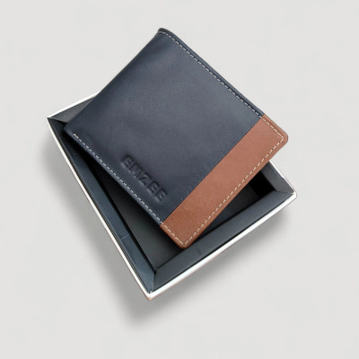 EMZEE Men Casual, Formal Blue Genuine Leather Card Holder(6 Card Slots)