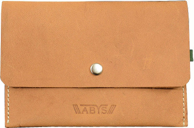 ABYS Men & Women Casual, Travel, Trendy Tan Genuine Leather Card Holder(2 Card Slots)