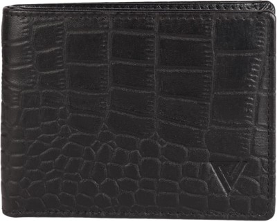 POSH VELLUM Men & Women Casual, Formal Black Genuine Leather Wallet(6 Card Slots)