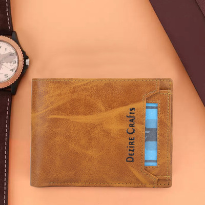DEZiRE CRAfTS Men Trendy, Casual, Evening/Party, Formal, Travel, Ethnic Tan Artificial Leather Wallet(8 Card Slots)