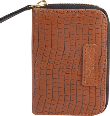 Spyrse Women Formal, Casual, Travel Brown Artificial Leather Card Holder(10 Card Slots)