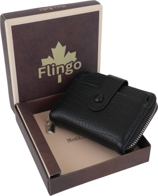 Flingo Men & Women Casual, Formal Black Genuine Leather Card Holder(10 Card Slots)